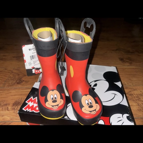 Western Chief Mickey Mouse Red Rain Boots  Size 5 Toddler - Picture 2 of 10